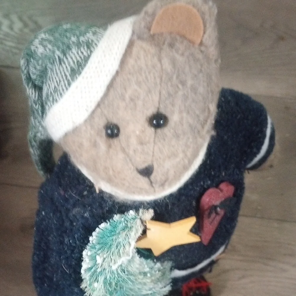 Teddy Bear with Festive Sweater Standing Decor